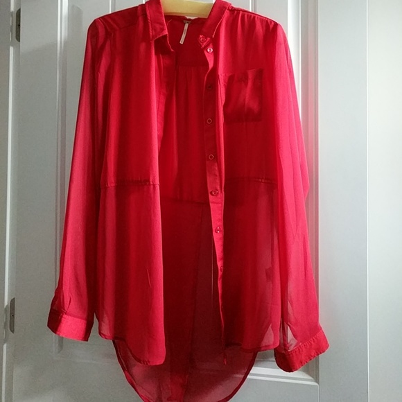 Free People Tops - 🔥🔥 Free People Red Blouse S